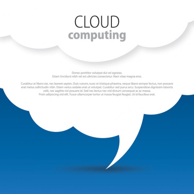 cloud background over blue background for cloud computing ads