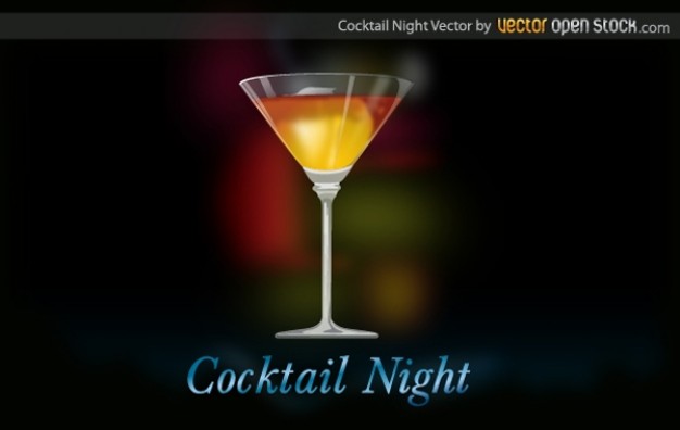 cocktail party drink over night background