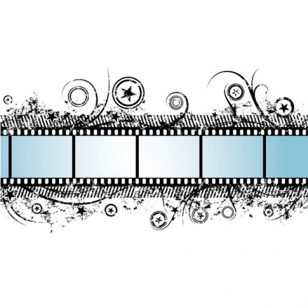 filmstrips with floral decorat