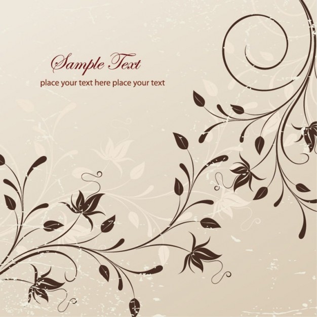 floral illustration with light chocolate background