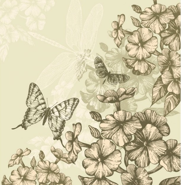 flying floral Crafts butterfly background pack flowers about Decorative Painting