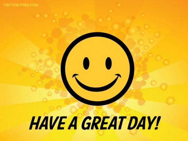 funny smile with yellow background for having a great day