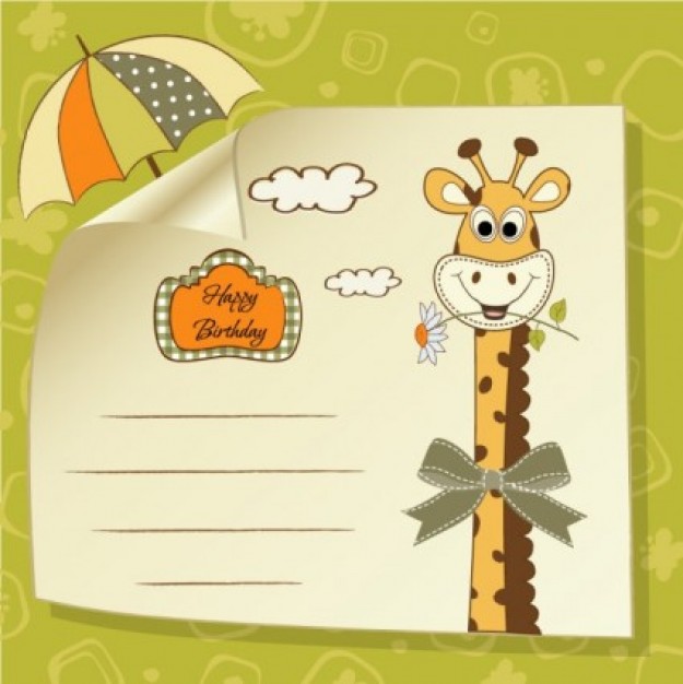 Giraffe greeting card template  about Copenhagen Zoo