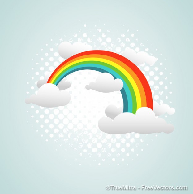 Graphics colorful Free rainbow on clouds abstract background about art Backgrounds