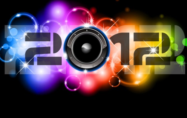 happy new year 2012 Backdrop with Lighting