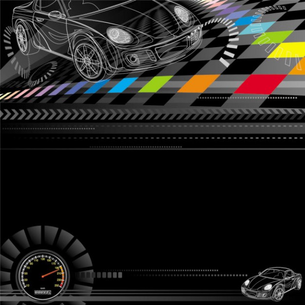 high speed racing theme design over dark background