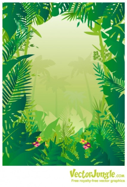 hole door arrounded with palm leaves over tropical jungle background