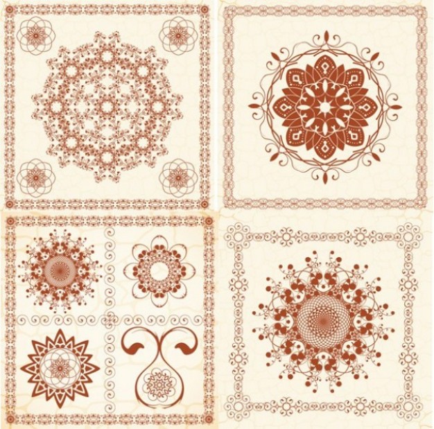 lace ornaments and frames template with floral style
