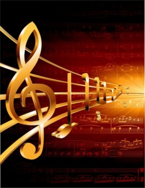 line yellow Music golden red black music quaver musical note pentagram background gorgeous classical
