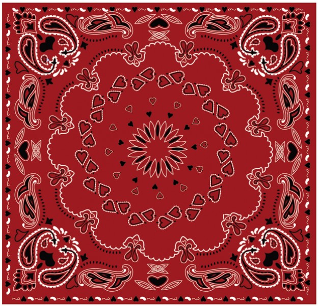 Paisley Kerchief bandana red heart pattern about floral Cowboy Khia