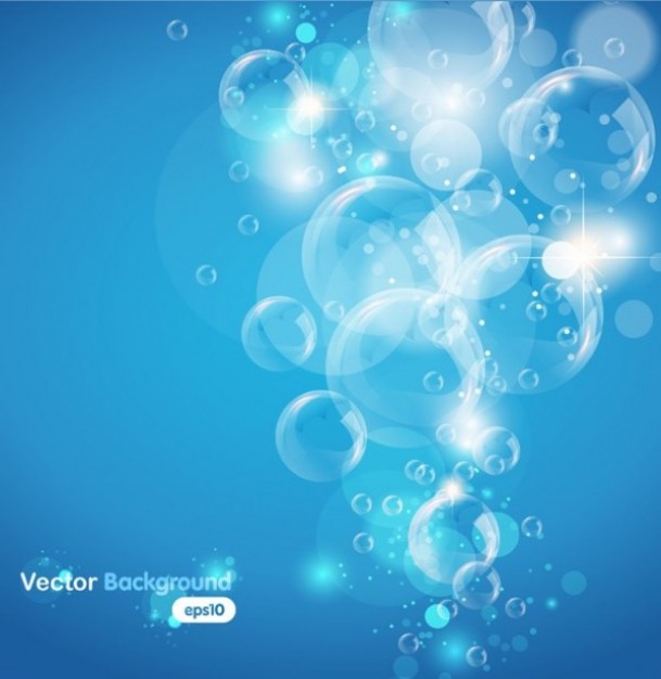 Recreation blue Sparkling wine underwater bubbles with light sparkles about template