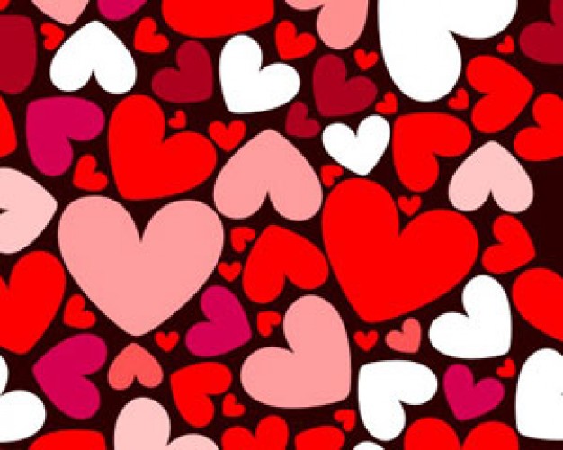 seamless pattern with colorful hearts