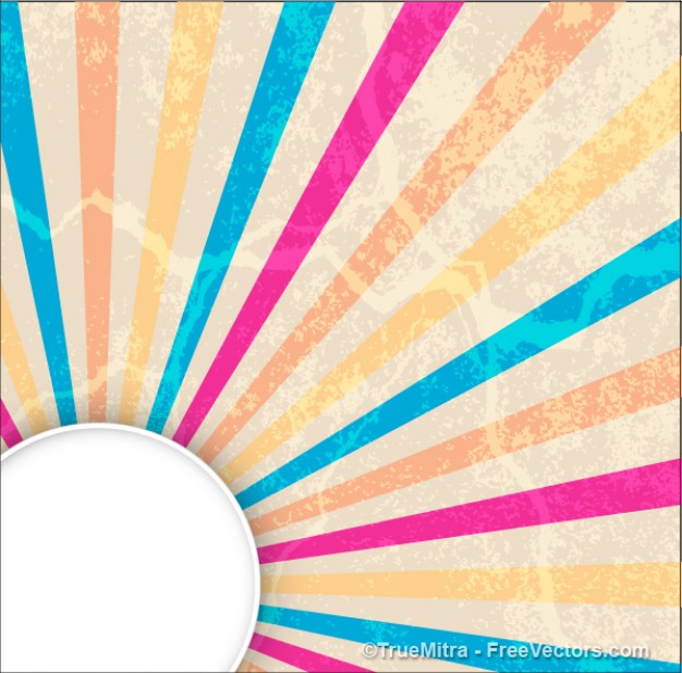 striped sunburst banner with emanative sunburst background