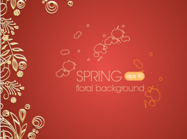 texture template with delicate minimal floral red background