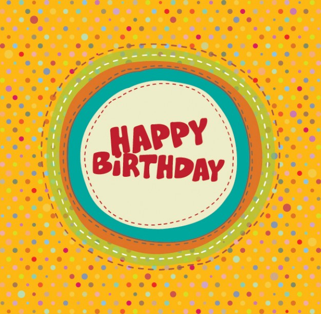 Today colorful birthday card about yellow dot pattern background