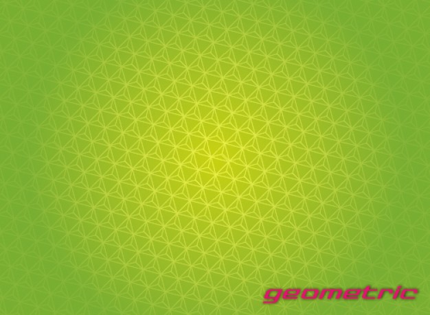 triangles hexagons pattern in green with yellow ball inside