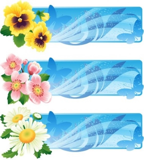 banner design with flower