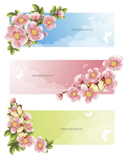 banner material with beautiful butterfly and peach in purple