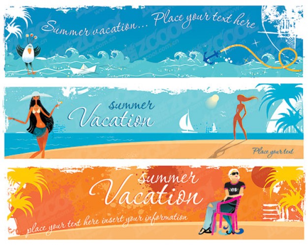 banner template material trend for summer vacation