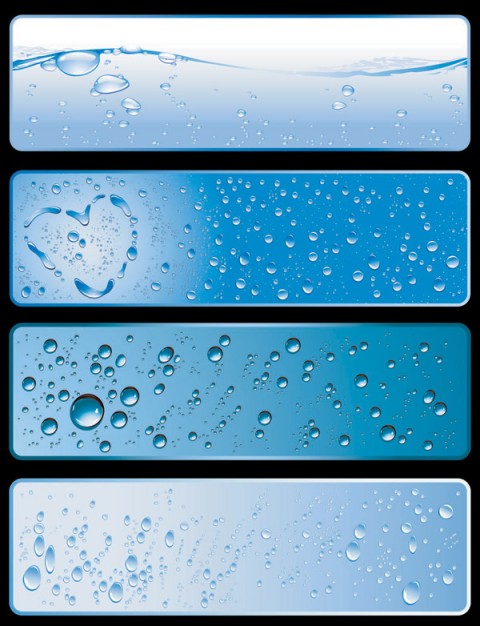 banner theme material with water and glob