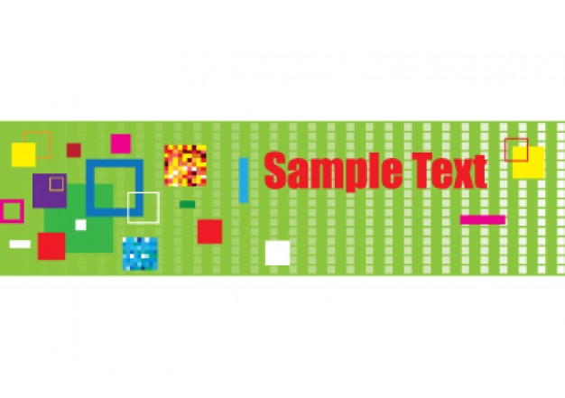 banner with retro cubes invasion
