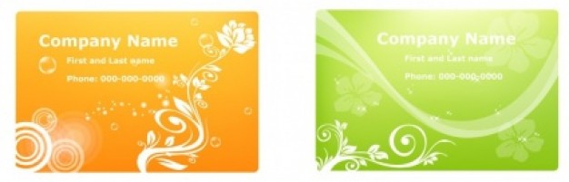 banners with floral for business card design