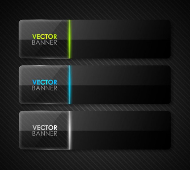 black metallic elegant banners vectors