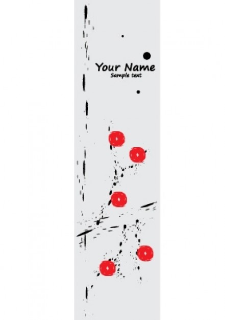 bookmarker reminder with red dots or flowers