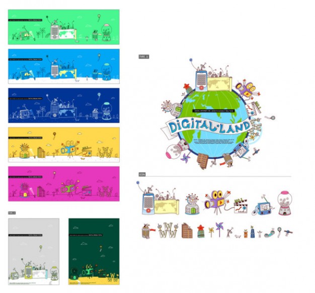 cartoon city material by digital land