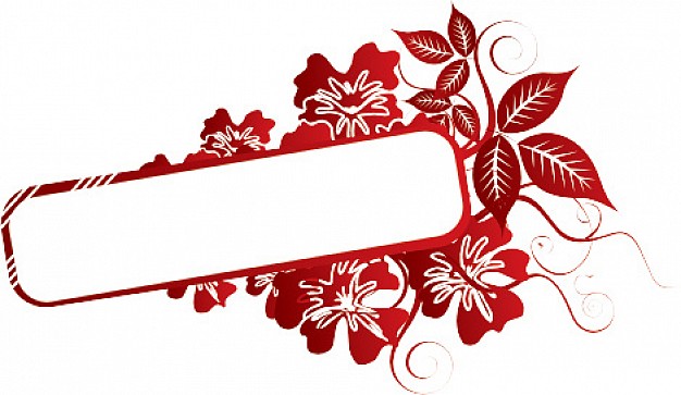 cherry colored frame with red flower and leaf for note