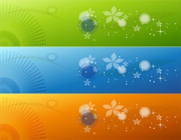 clear color banners with flower