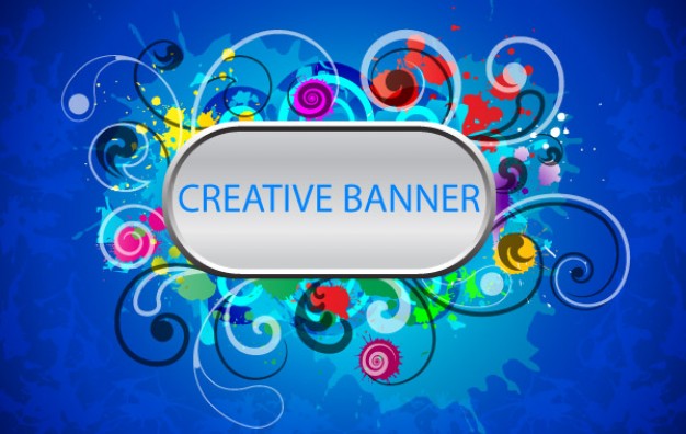 creative banner with swirl flowers Ornaments