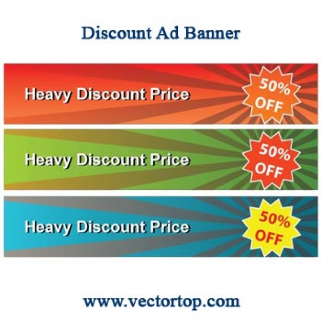 discount advertisement banners with radiant sunburst