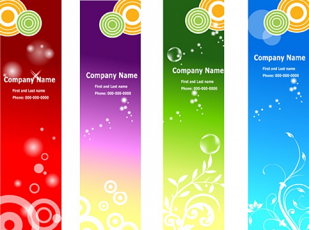 four colorful ads banners in vertical