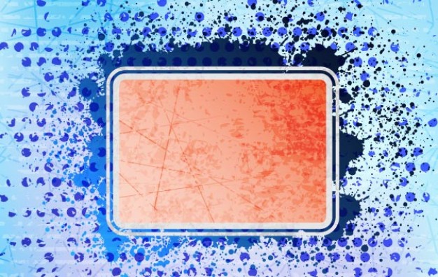 frame filled with orange texture over dots splatters background