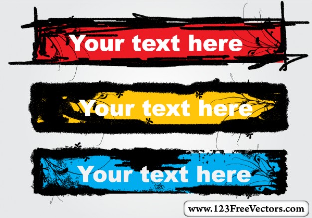 grunge text banner in watercolor