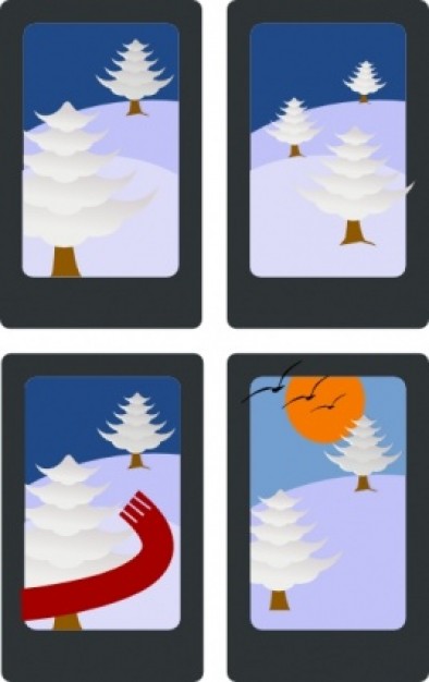 hanafuda matsu january clip art for Christmas card design