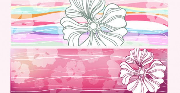 horizontal flower banners