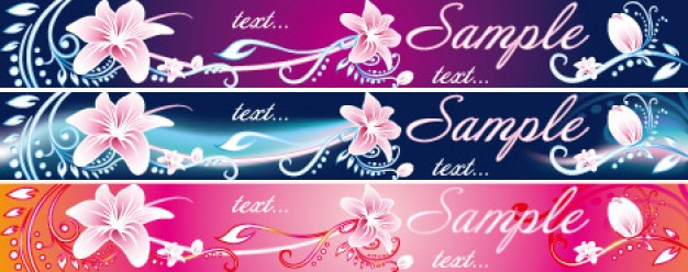 horizontal theme banner with pink lily material
