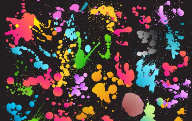 pattern with colourful splat background