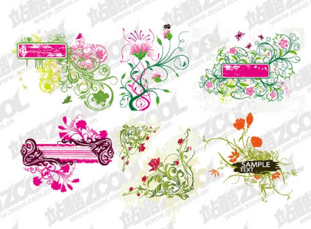 six practical texture pattern material with flower