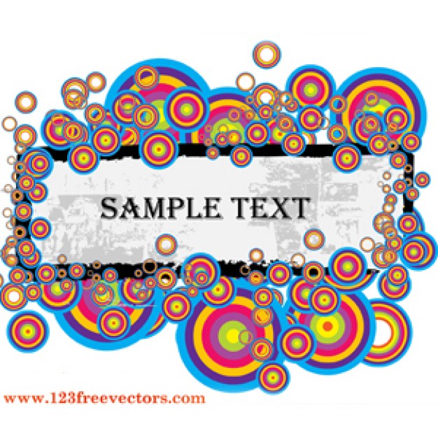 text banner with colorful ball template