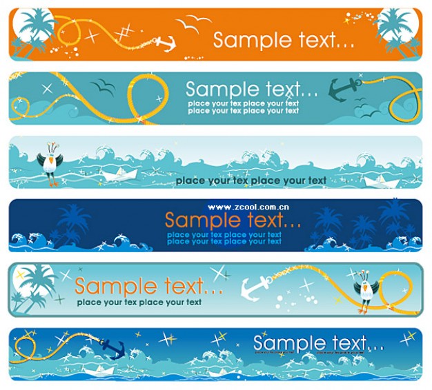 the sea theme banner material for travel template