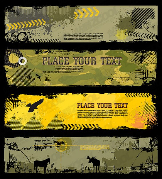 trend texture banner template with house horse eagle