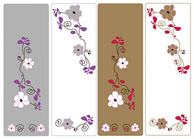 vertical elegant cute little flower banner material