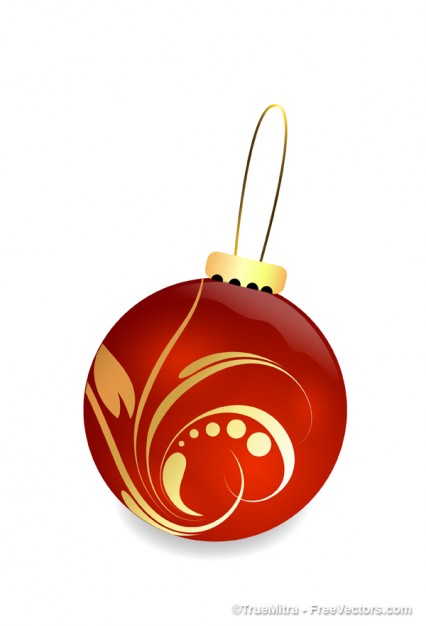 christmas ball red and golden decoration