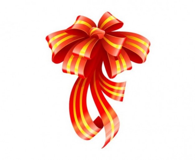 red and yellow ribbon isolated on white