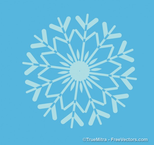 retro snowflake shape on blue background