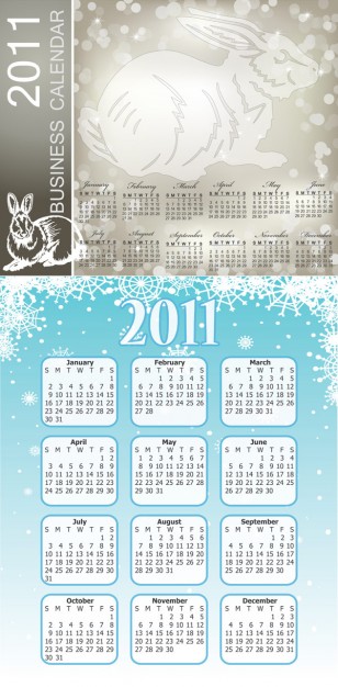 2011 calendar template about winter style