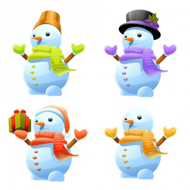 3d cute snowman set with different dress